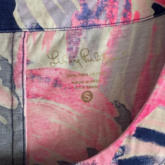 Lilly Pulitzer Pima Cotton Merrit Dress Paradise Point Pink Purple Small 26167 - Picture 2 of 6